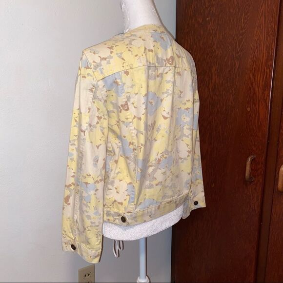 Vintage Yellow Floral Denim Jacket - Picture 5 of 6